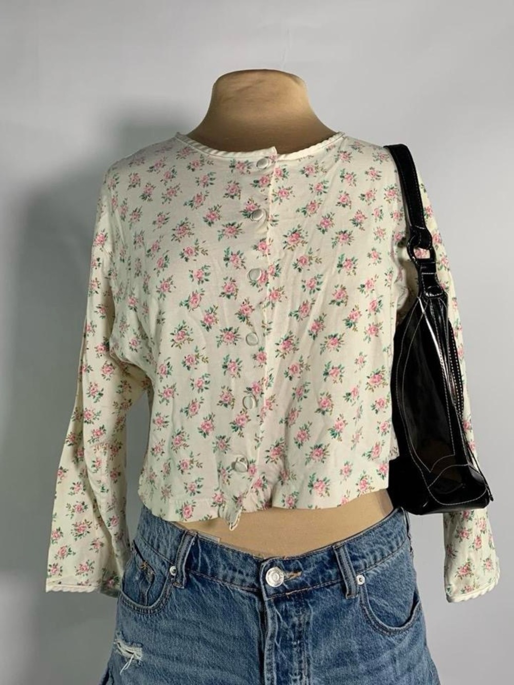 Victoria’s Secret Gold Label Floral Cropped Cardigan Top Boho Vintage